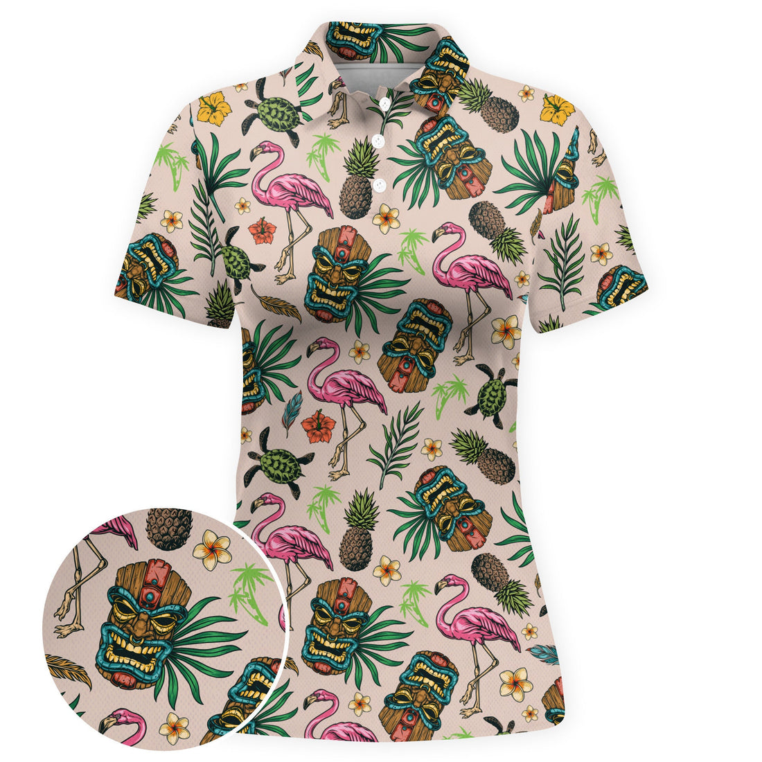 Tropical Tiki Paradise Women Polo Shirt