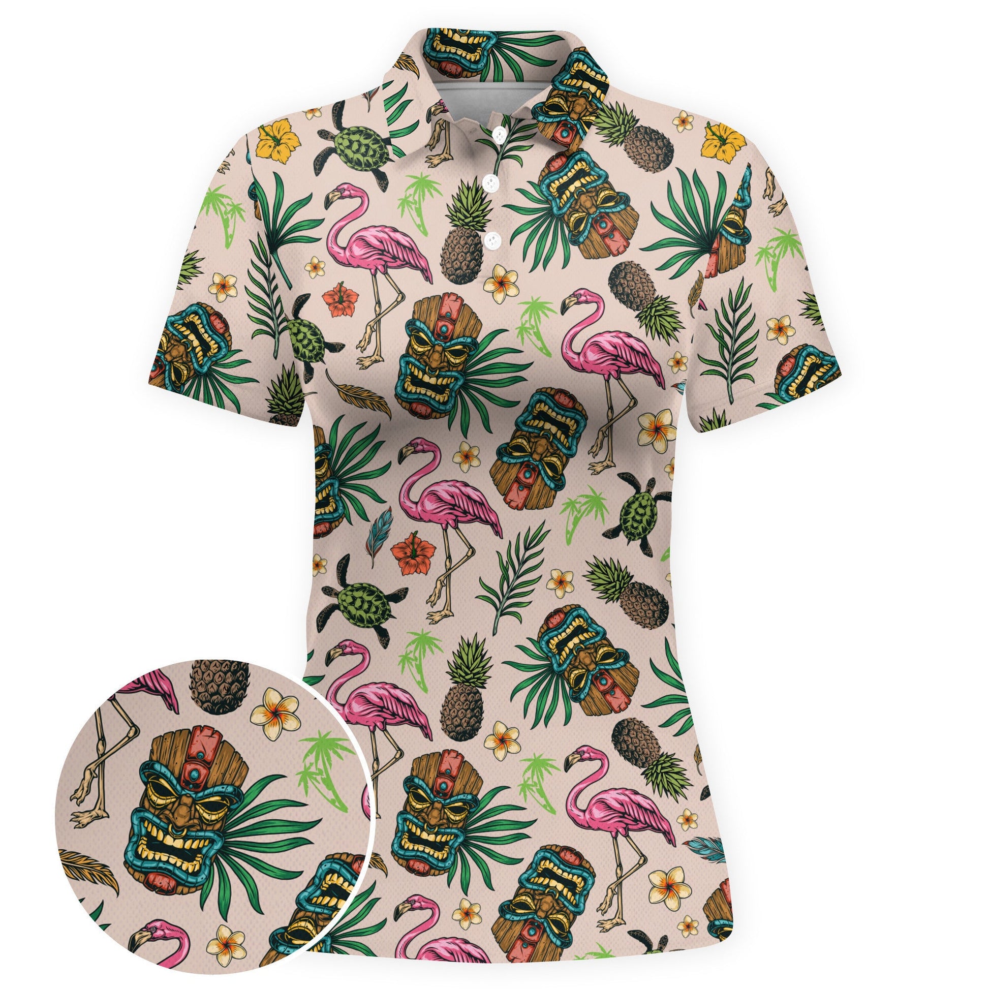Tropical Tiki Paradise Women Polo Shirt