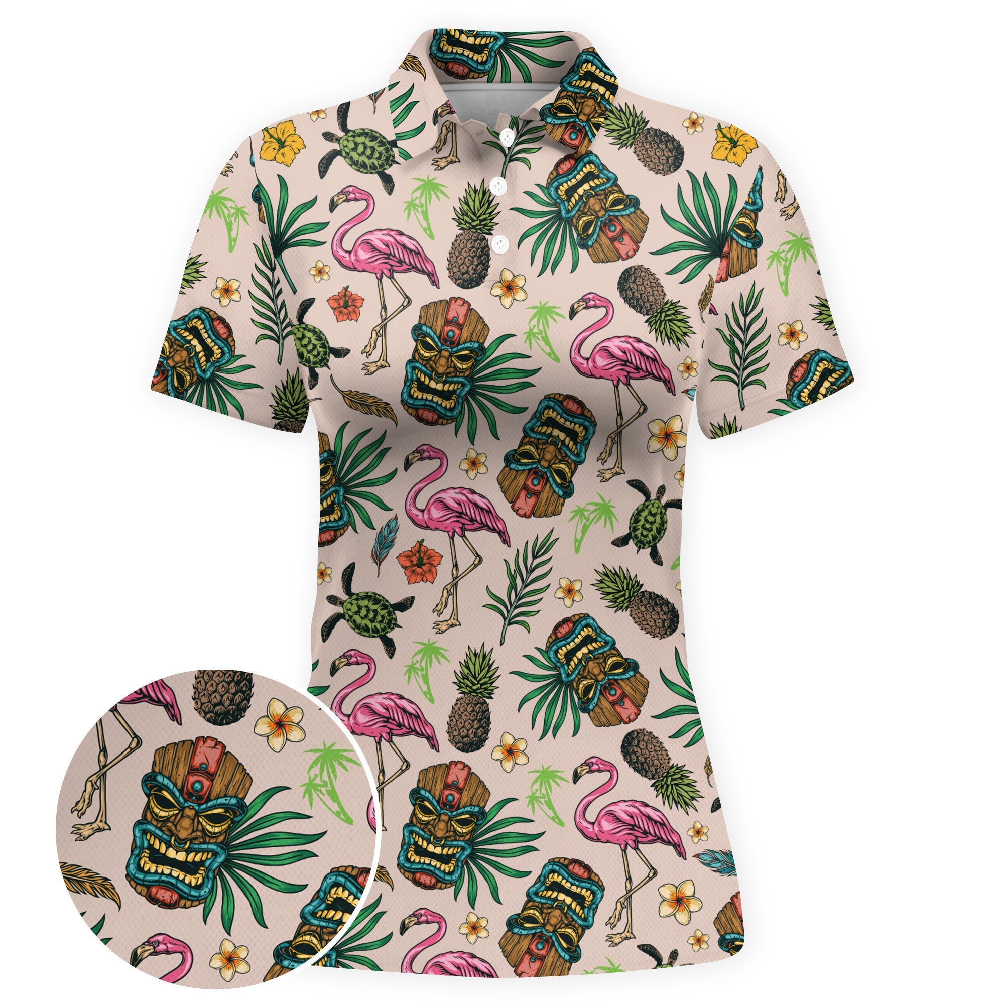 Tropical Tiki Paradise Women Polo Shirt
